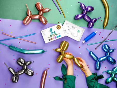 BALONY MODELINY GLOSSY 130CM Z POMPKĄ, 30 szt.