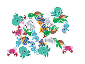 KONFETTI PODWODNY ŚWIAT 36 SZT.