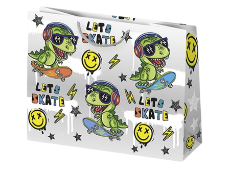 TORBA PREZENTOWA DZIECIĘCA DINO SKATER 30X23X10
