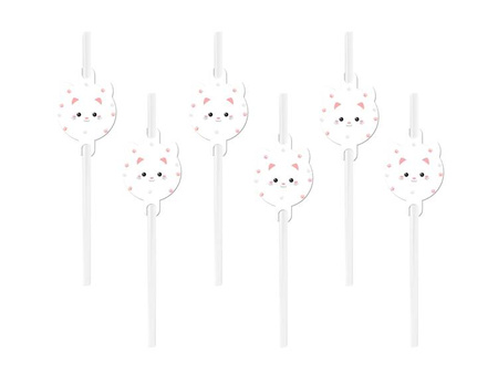 SŁOMKI PAPIEROWE SŁODKI KOTEK 6 SZT