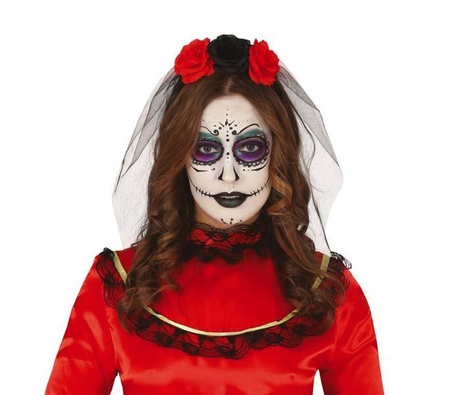 OPASKA MUERTOS RÓŻE Z WELONEM