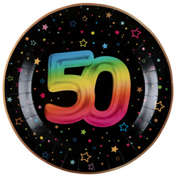 ZESTAW FIESTA 50 URODZINY TALERZYKI+KUBECZKI