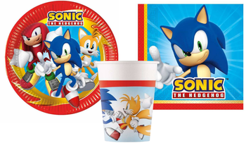 ZESTAW SONIC TALERZYKI+KUBECZKI+SERWETKI