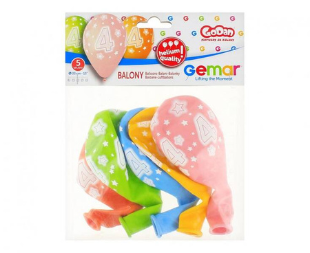BALONY LATEKSOWE 4 CYFRA 33 CM 
