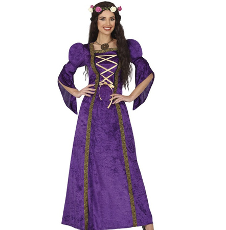 STRÓJ DAMSKI ŚREDNIOWIECZNA DAMA FIOLETOWA 