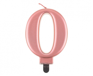 ŚWIECZKA CYFRA 0 RÓŻOWA