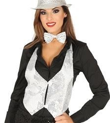 KAMIZELKA CEKINOWA SREBRNA