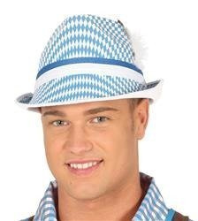 KAPELUSZ BAWARSKI NIEB-BIAŁA KRATKA