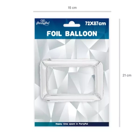 BALON FOLIOWY SREBRNA RAMKA 72CM X 87 CM
