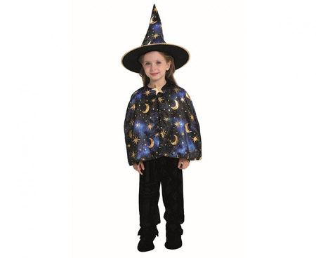 #STDZ Zestaw dla dzieci Niebieska Czarodziejka ( peleryna, kapelusz), rozm. 92/104 cm