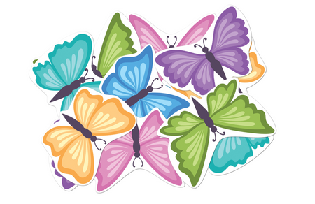 DEKORACJA DWUSTRONNA MOTYLKI 12 SZT.