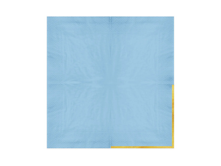 SERWETKI PAPIEROWE NIEBIESKIE ZE ZŁOTYM OBRAMOWANIEM 33X33CM 10SZT