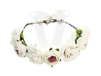 WIANEK Z KWIATAMI BIAŁY 17 cm