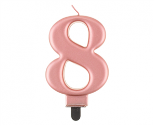 ŚWIECZKA CYFRA 8 RÓŻOWA