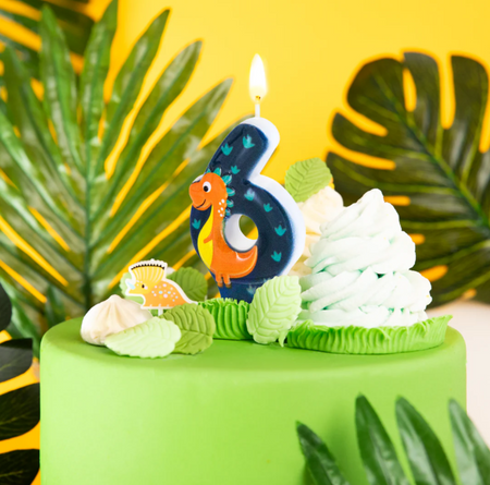 ŚWIECZKA NA TORT DINOZAURY CYFRA 6