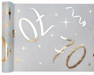 BIEŻNIK BIAŁY 70 URODZINY 30 X 500 CM