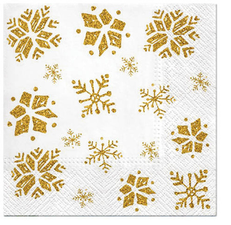 SERWETKI ZŁOTE ŚNIEŻYNKI
