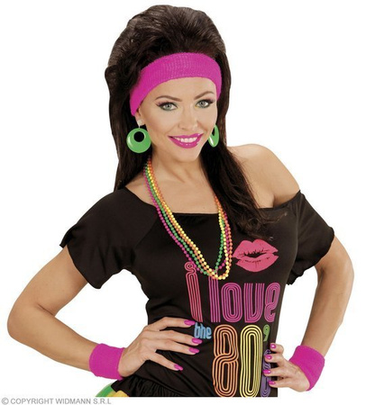 ZESTAW RÓŻOWYCH OPASEK ŚCIĄGACZY LATA 80 