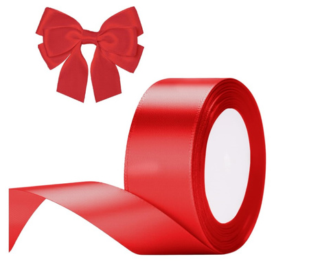 TASIEMKA SATYNOWA CZERWONA 25 MM 23M