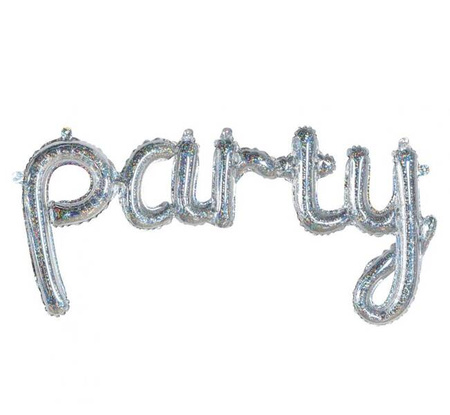 BALON FOLIOWY NAPIS PARTY HOLO 82CM