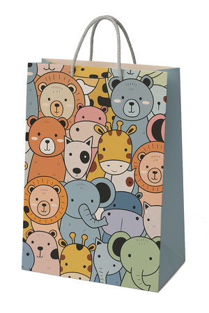 TORBA PREZENTOWA ZWIERZĄTKA SAFARII 31 X 40 X 12 CM 