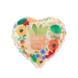 BALON FOLIOWY SERCE MOM IS THE BEST 45 CM