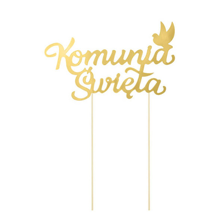 TOPPER KOMUNIA ŚWIĘTA ZŁOTY