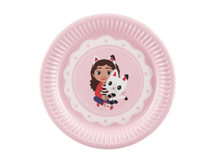 TALERZYKI PAPIEROWE KOCI DOMEK GABI 6 SZT 18 CM 