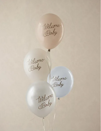 BALONY LATEKSOWE 30 CM WELCOME BABY 6 SZT NIEBIESKIE