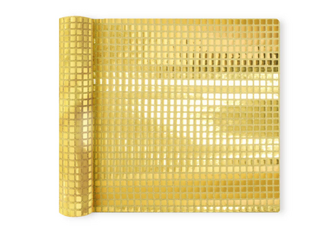 BIEŻNIK KWADRATOWE CEKINY ZŁOTY 275 X 28 CM