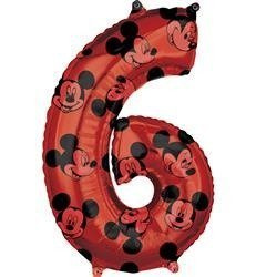 BALON FOLIOWY MYSZKA MICKEY CYFRA 6