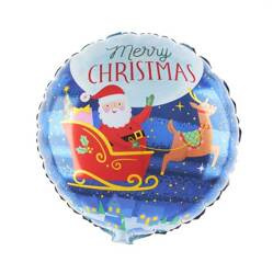 BALON FOLIOWY MIKOŁAJ W SANIACH 45 CM