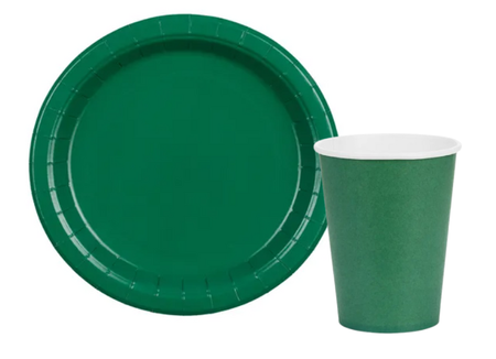 ZESTAW TALERZYKI+KUBECZKI CIEMNY ZIELONY