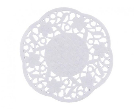 SERWETKI DEKORACYJNE 11 CM 100 SZT BIAŁE AŻUROWE