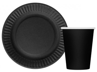 ZESTAW TALERZYKI+KUBECZKI CZARNE