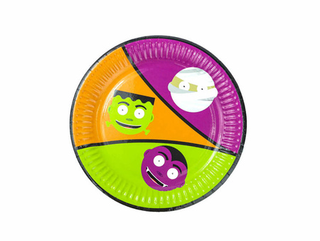 TALERZYKI PAPIEROWE POTWORKI 18 CM 6 SZT