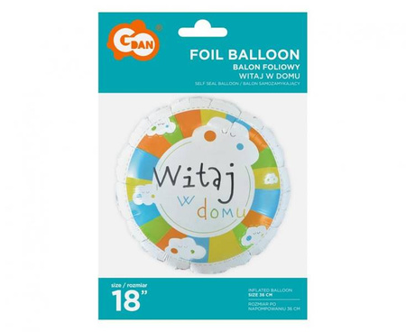 BALON FOLIOWY WITAJ W DOMU 46 CM