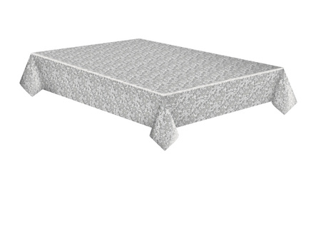 OBRUS PAPIEROWY SREBRNE ZDOBIENIE 120 X 180 CM