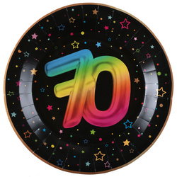 ZESTAW FIESTA 70 URODZINY TALERZYKI+KUBECZKI+SERWETKI
