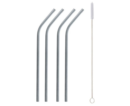 SŁOMKI METALOWE ZAGIĘTE 4 szt.