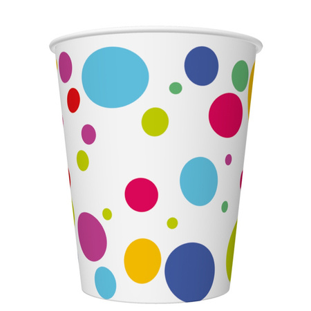 KUBECZKI PAPIEROWE KOLOROWE KROPKI 250 ML 