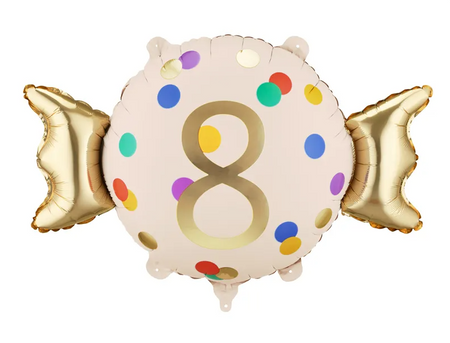 BALON FOLIOWY CUKIEREK 8 CYFRA 61 X 37 CM