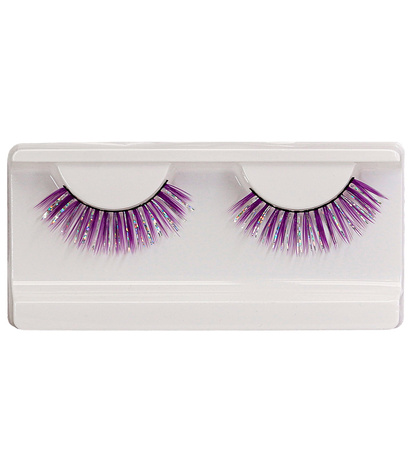 SZTUCZNE RZĘSY FIOLETOWE ZE SREBRNĄ LAMETĄ