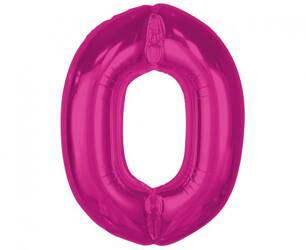BALON FOLIOWY CYFRA 0 RÓŻOWA 92 CM
