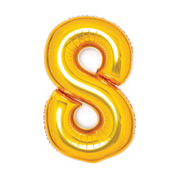 BALON FOLIOWY CYFRA 8 ZŁOTY 66 CM