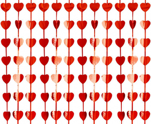 KURTYNA SERCA METALICZNA CZERWONA 100 X 200 CM