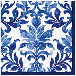 SERWETKI PAPIEROWE 20 SZT BIAŁE MOZAIKA NIEBIESKA 33 CM