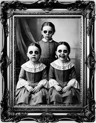 NAKLEJKA OBRAZ UPIORNYCH DZIEWCZYNEK HALLOWEEN