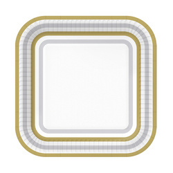 TALERZYKI KWADRATOWE PASKI 23CM 10 SZT.