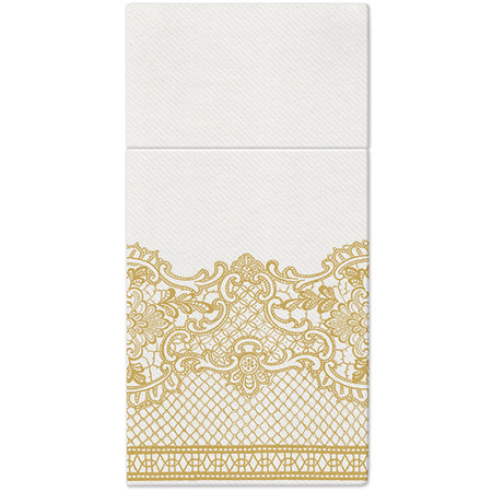 SERWETKI KIESZONKI AIRLAID ZŁOTA KORONKA 40 X 40 CM 25 SZT.